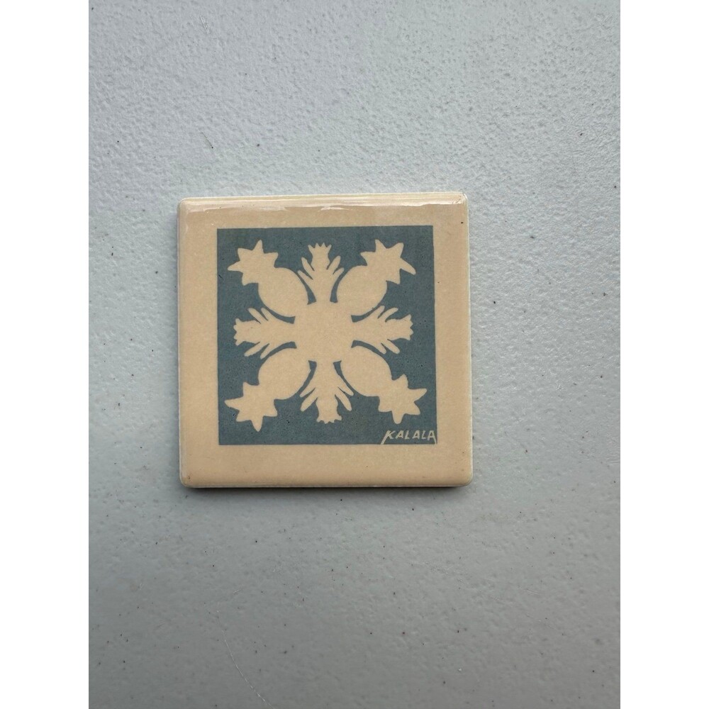 Kalala Hawaiian Queen's Pineapple Quilt Pattern Accent Decor Ceramic Tile